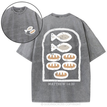 Five Loaves and Two Fishes Christian Washed T-Shirt