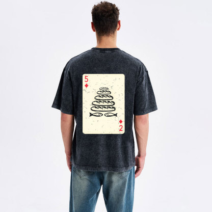 Five Loaves of Bread & Two Fish  Christian Washed T-Shirt