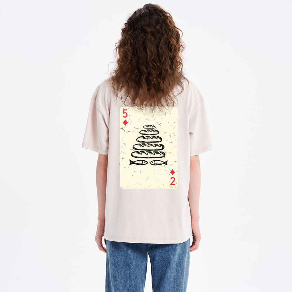 Five Loaves of Bread & Two Fish  Christian Washed T-Shirt