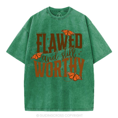 Flawed And Slill Worthy Christian Washed T-Shirt