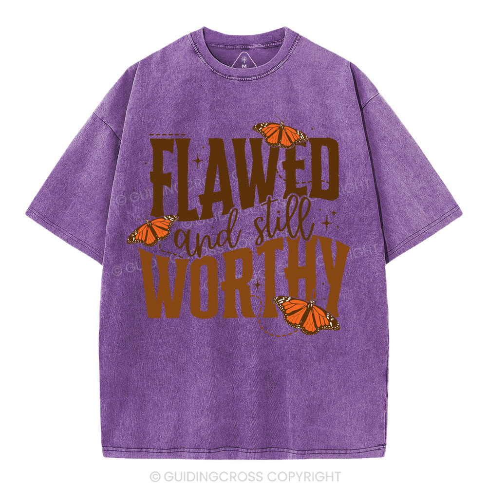 Flawed And Slill Worthy Christian Washed T-Shirt