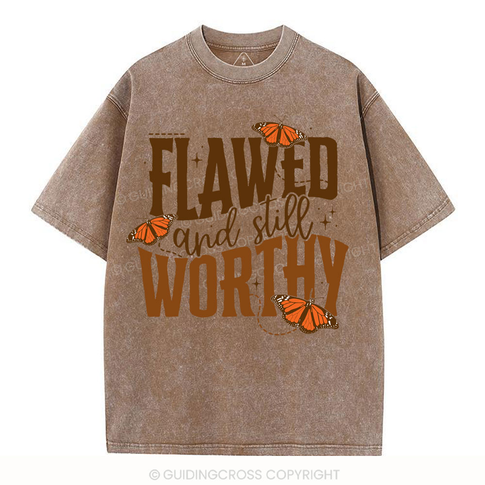 Flawed And Slill Worthy Christian Washed T-Shirt