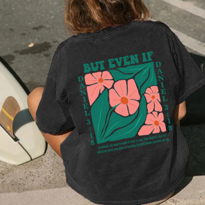 Floral Bible Verse Christian Washed T-Shirt