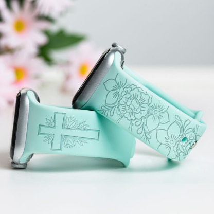 Floral Faith Cross Watch Band