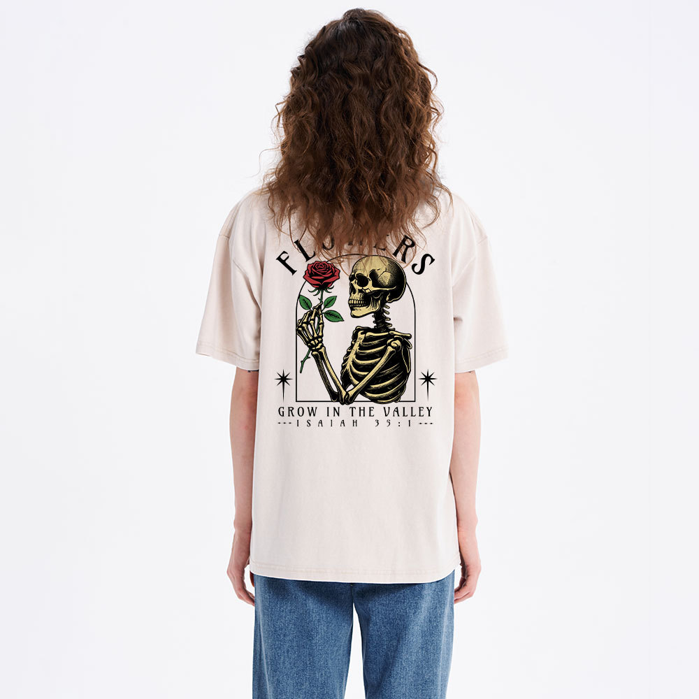 Flowers Grow In The Valley Christian Washed T-Shirt