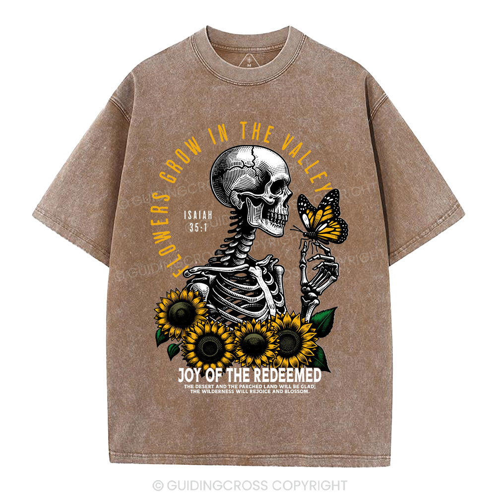 Flowers Grow In The  Valley Christian Washed T-Shirt