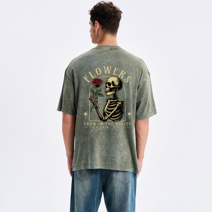 Flowers Grow In The Valley Christian Washed T-Shirt