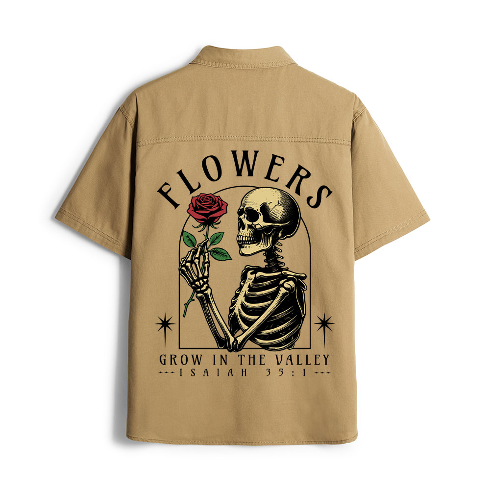 Flowers Grow In The Valley Christian Work Shirt 