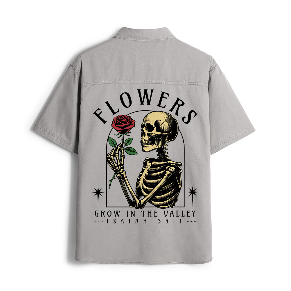 Flowers Grow In The Valley Christian Work Shirt 