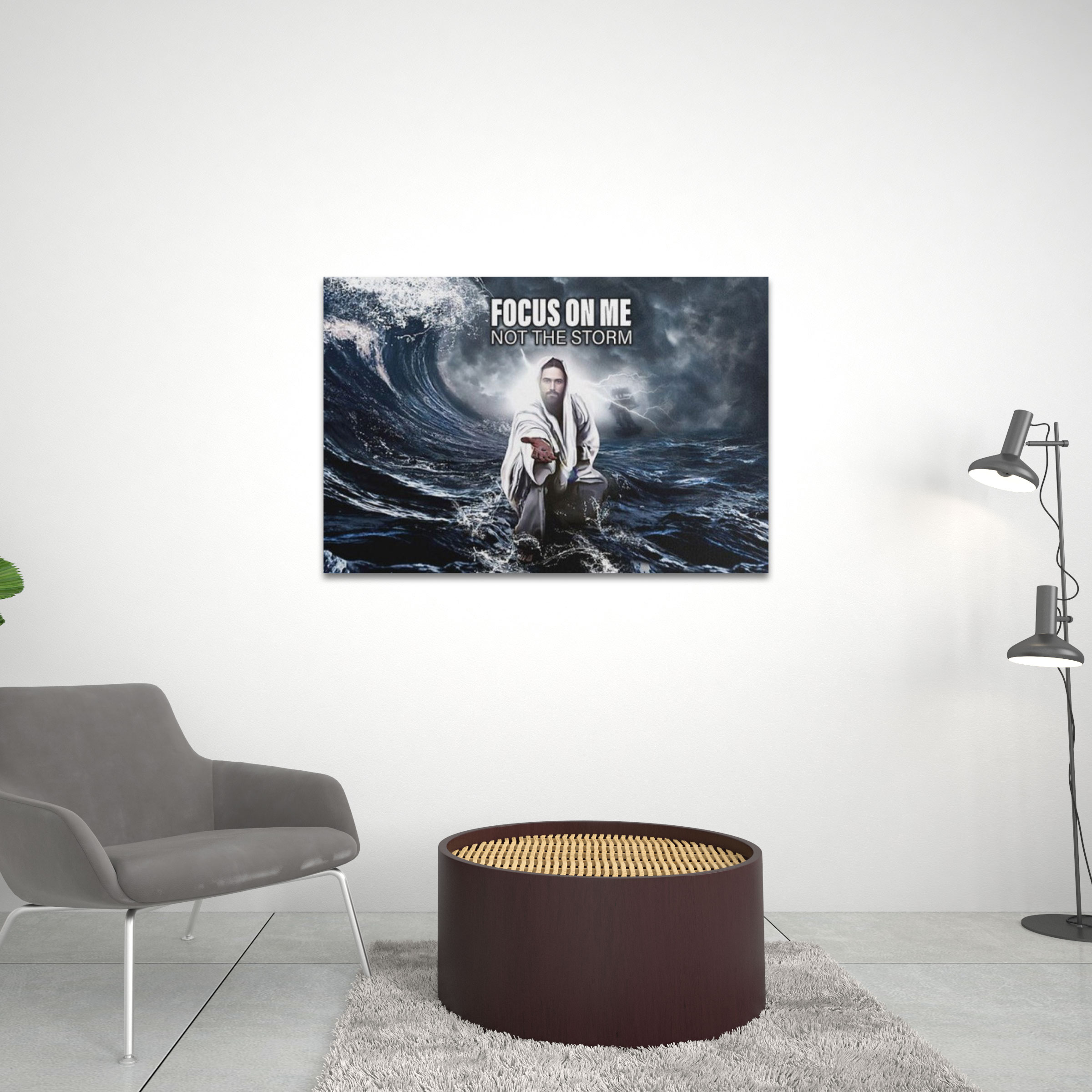 Focus On Me Not The Storm Christian Canvas Wall Art