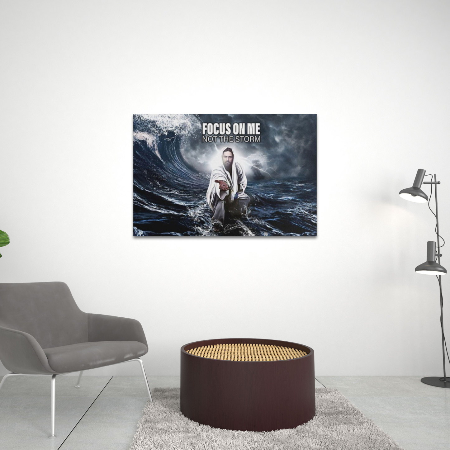 Focus On Me Not The Storm Christian Canvas Wall Art