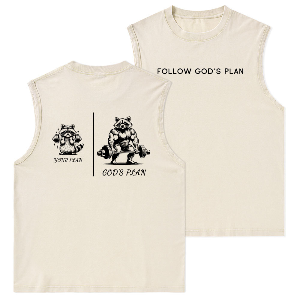 Follow God's Plan Christian Washed Tank Top