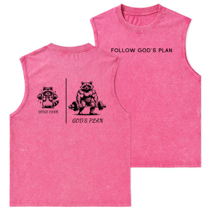 Follow God's Plan Christian Washed Tank Top