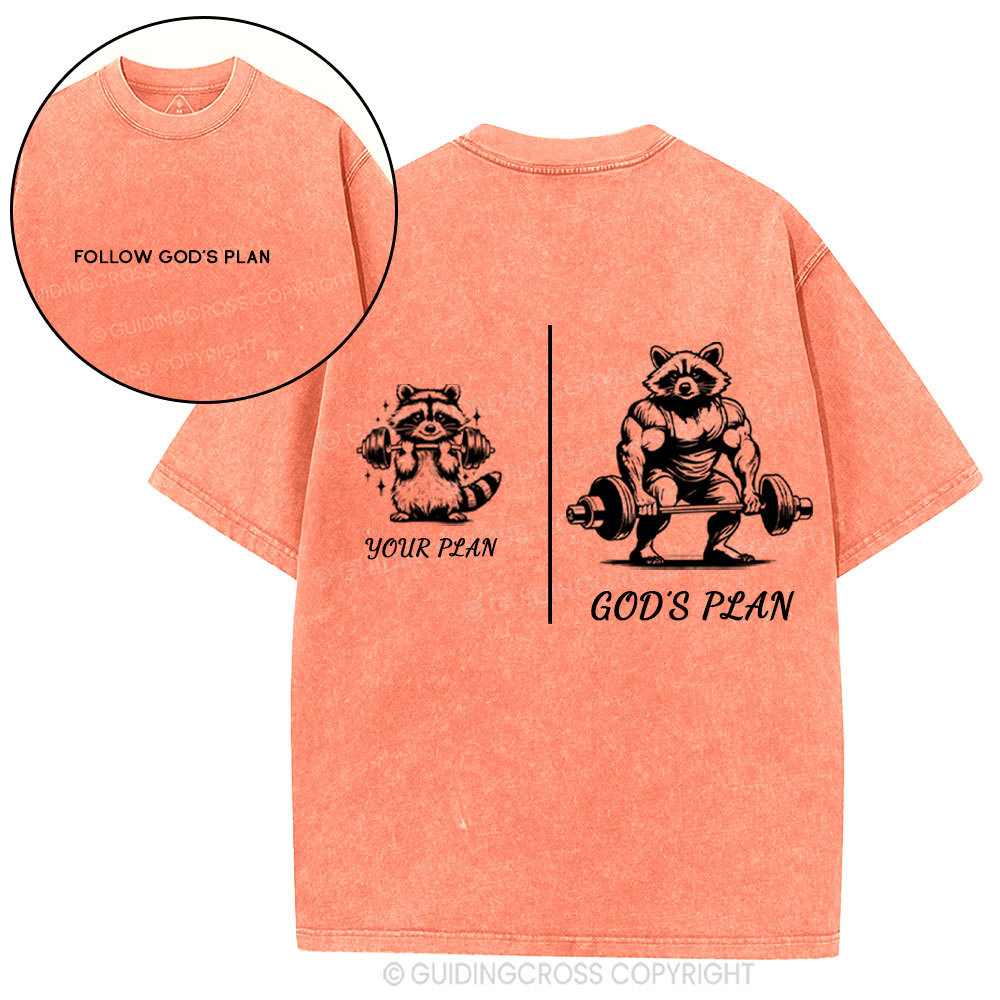 Follow God's Plan Chrsitian Washed T-Shirt
