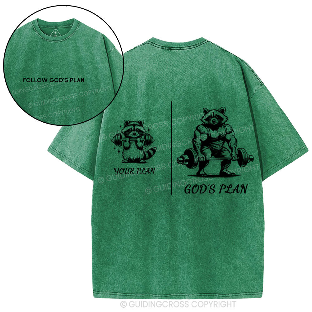 Follow God's Plan Chrsitian Washed T-Shirt