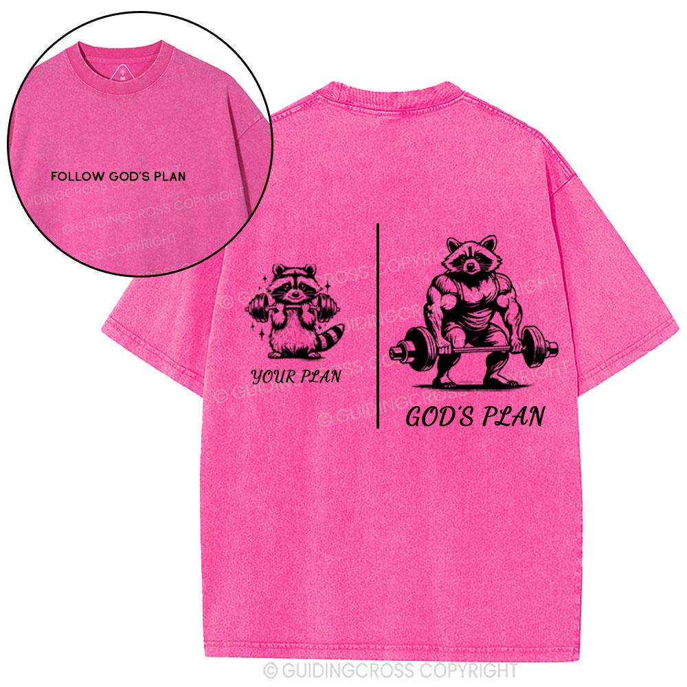 Follow God's Plan Chrsitian Washed T-Shirt