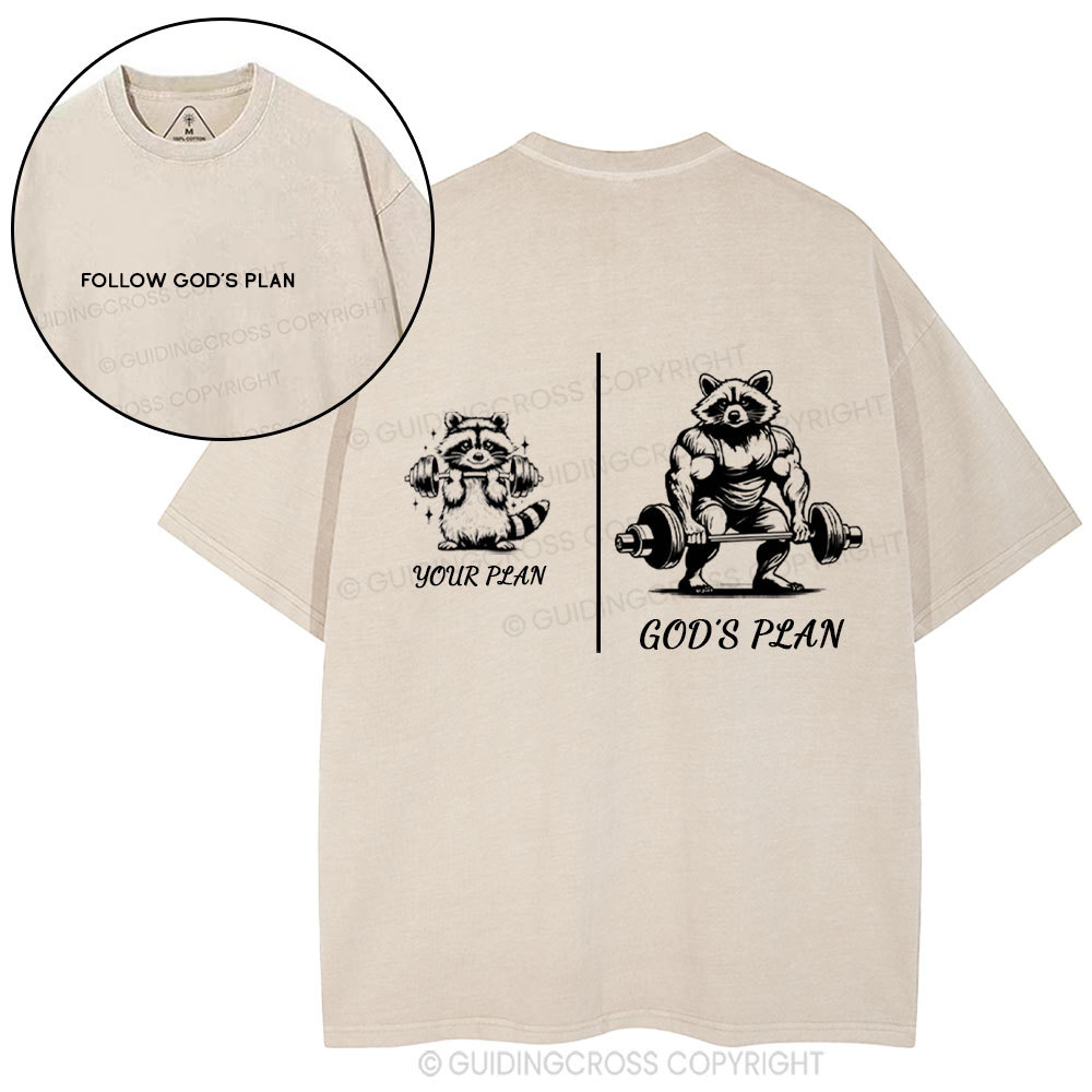 Follow God's Plan Chrsitian Washed T-Shirt