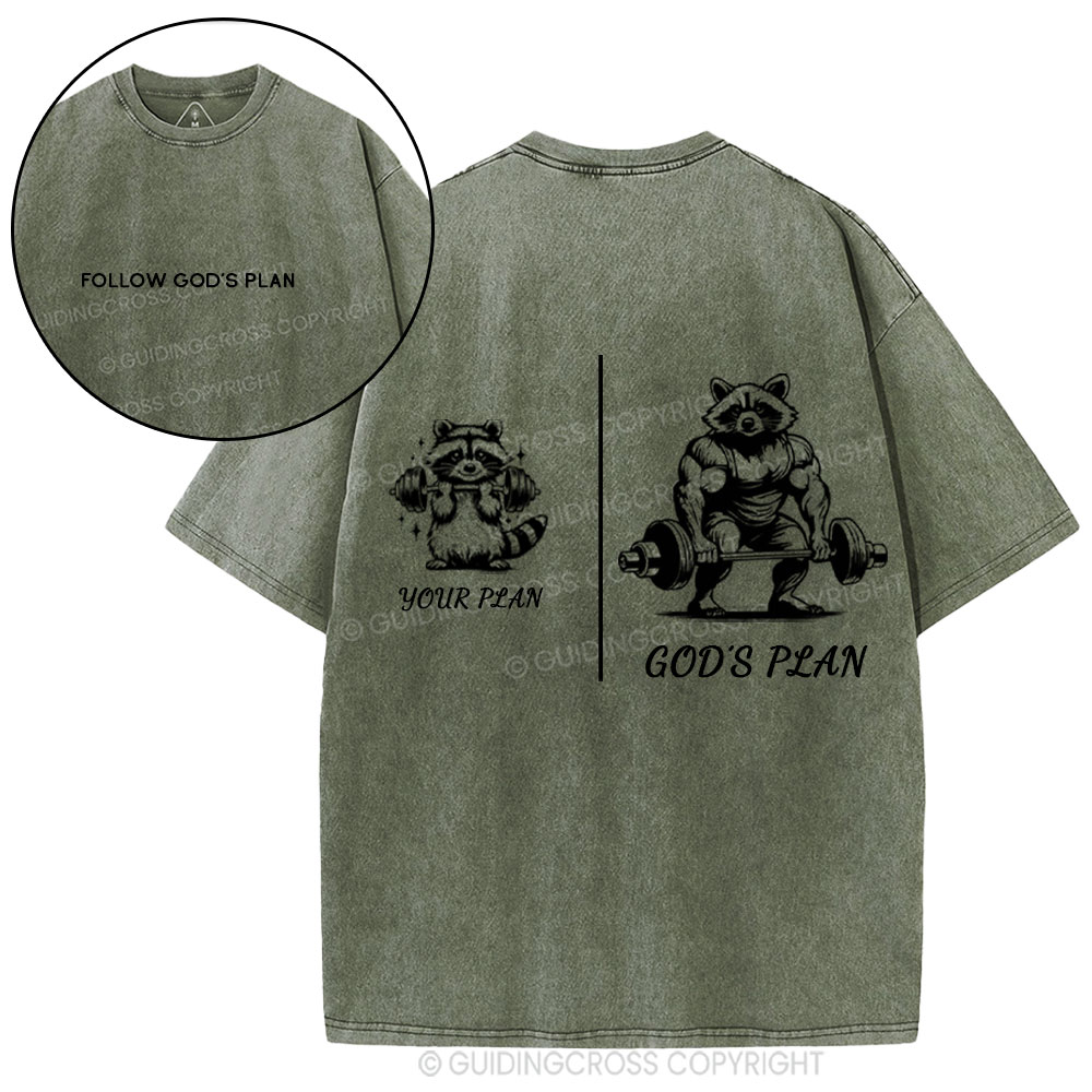 Follow God's Plan Chrsitian Washed T-Shirt