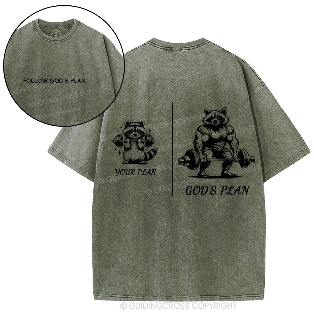 Follow God's Plan Chrsitian Washed T-Shirt