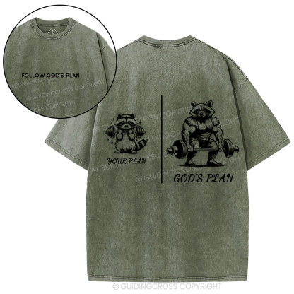 Follow God's Plan Chrsitian Washed T-Shirt