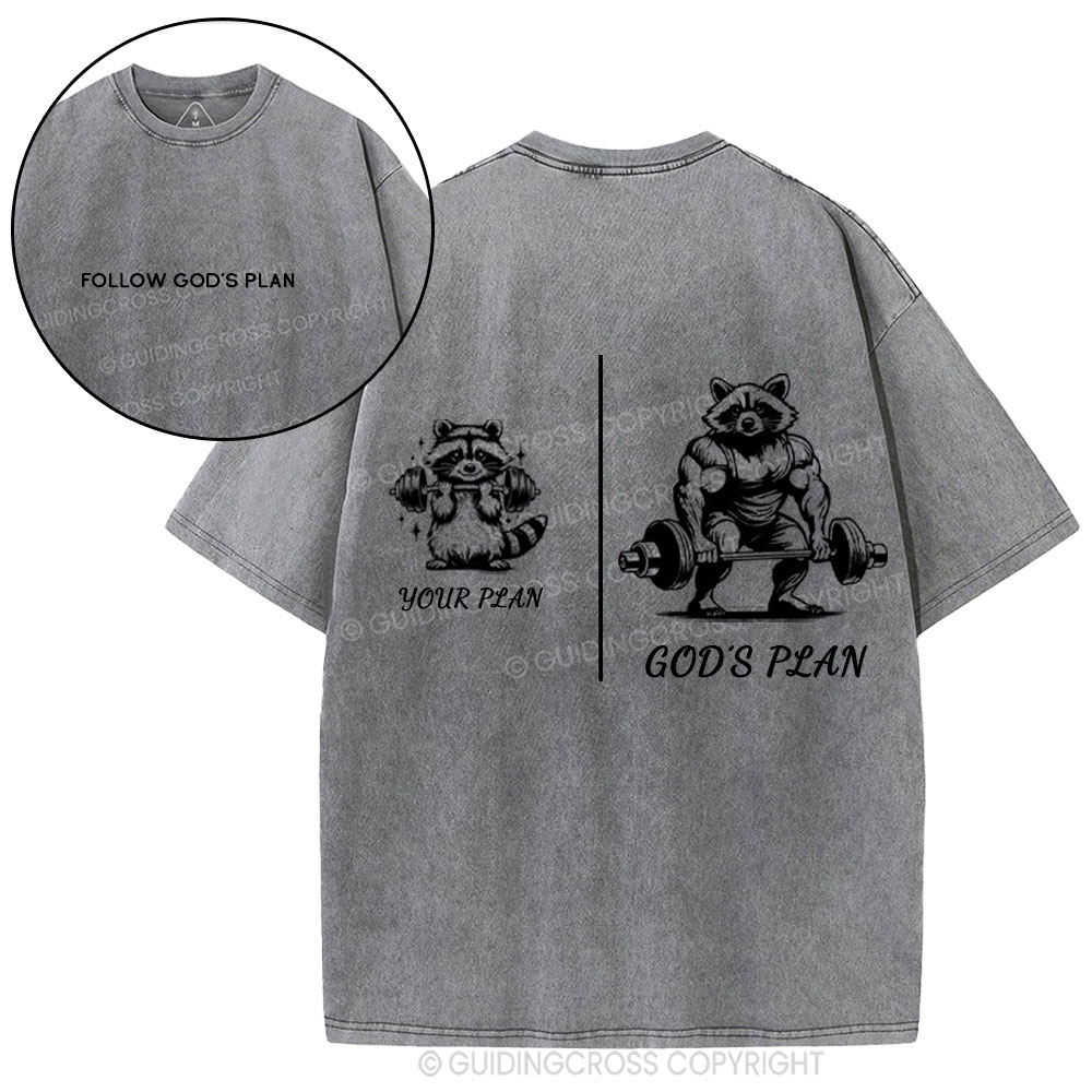 Follow God's Plan Chrsitian Washed T-Shirt