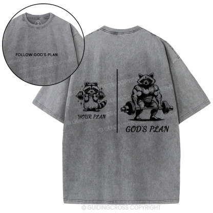 Follow God's Plan Chrsitian Washed T-Shirt