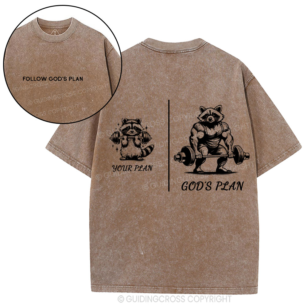 Follow God's Plan Chrsitian Washed T-Shirt