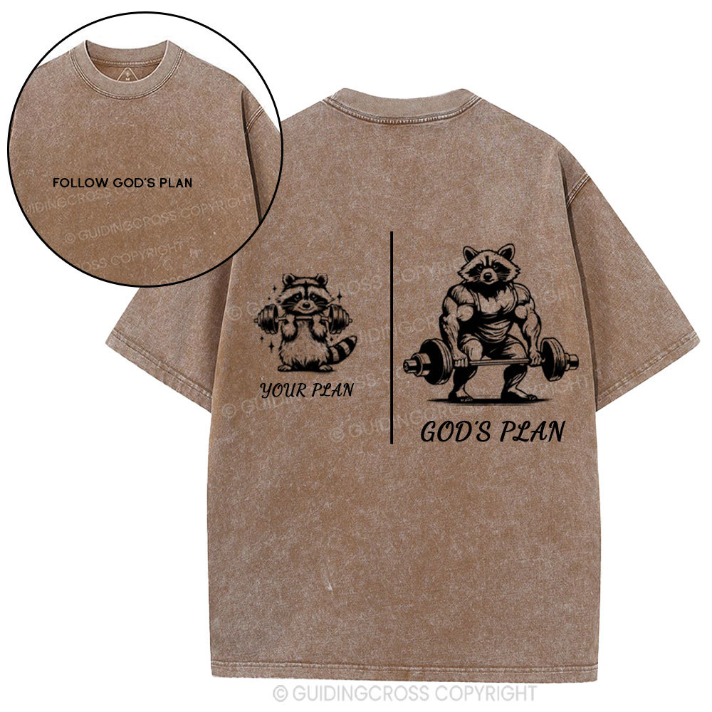 Follow God's Plan Chrsitian Washed T-Shirt