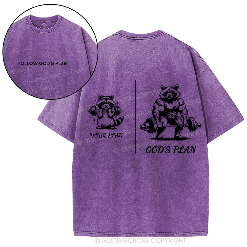 Follow God's Plan Chrsitian Washed T-Shirt