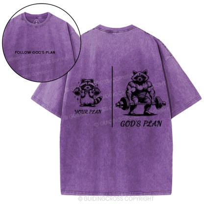 Follow God's Plan Chrsitian Washed T-Shirt