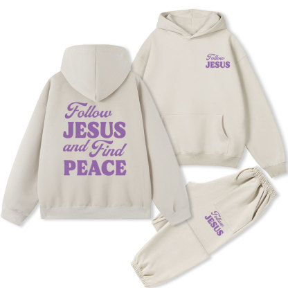 Follow Jesus And Fruit Peace Christian Fleece Hoodie Set