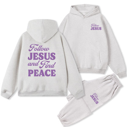 Follow Jesus And Fruit Peace Christian Fleece Hoodie Set