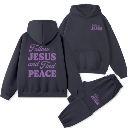 Follow Jesus And Fruit Peace Christian Fleece Hoodie Set