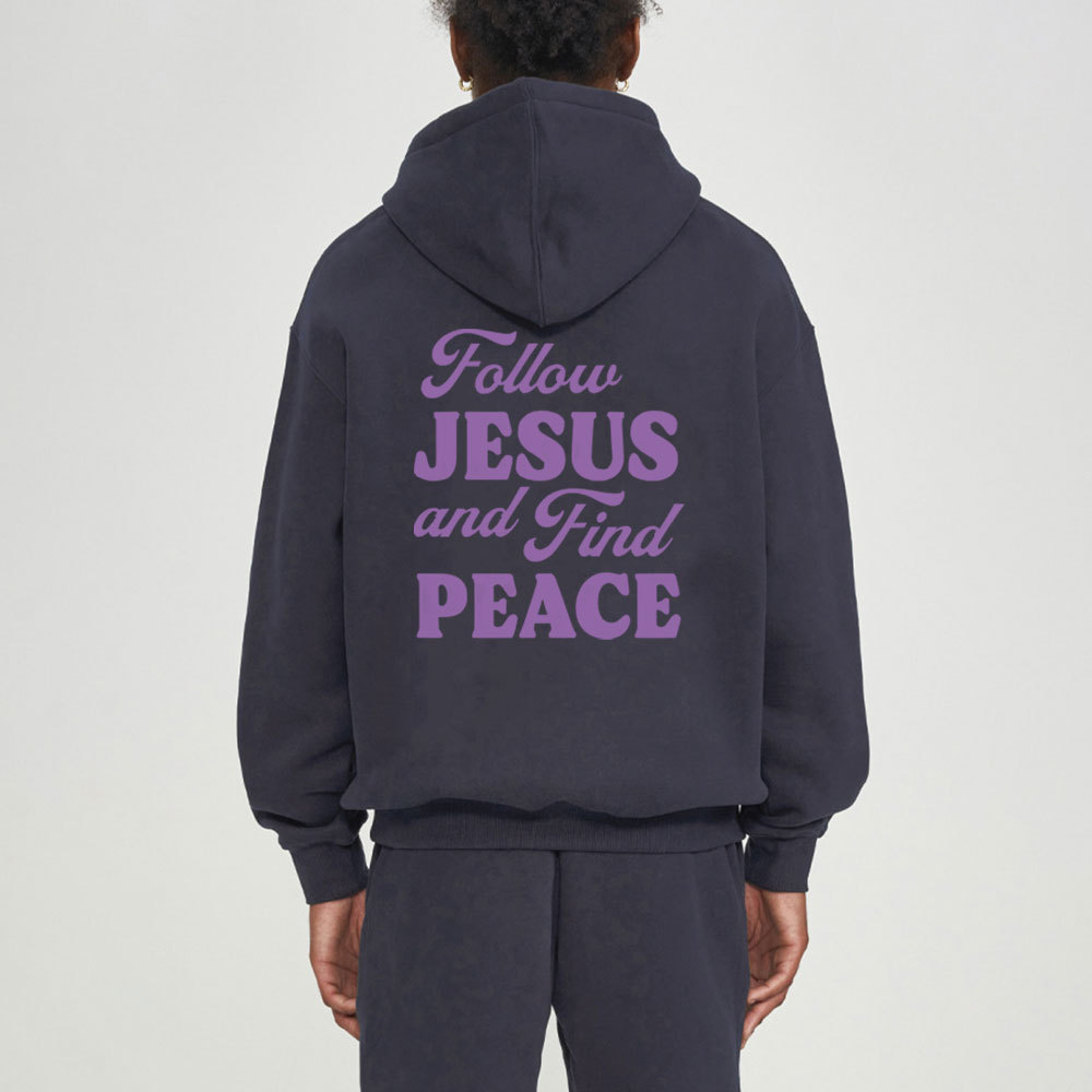 Follow Jesus And Fruit Peace Christian Fleece Hoodie Set