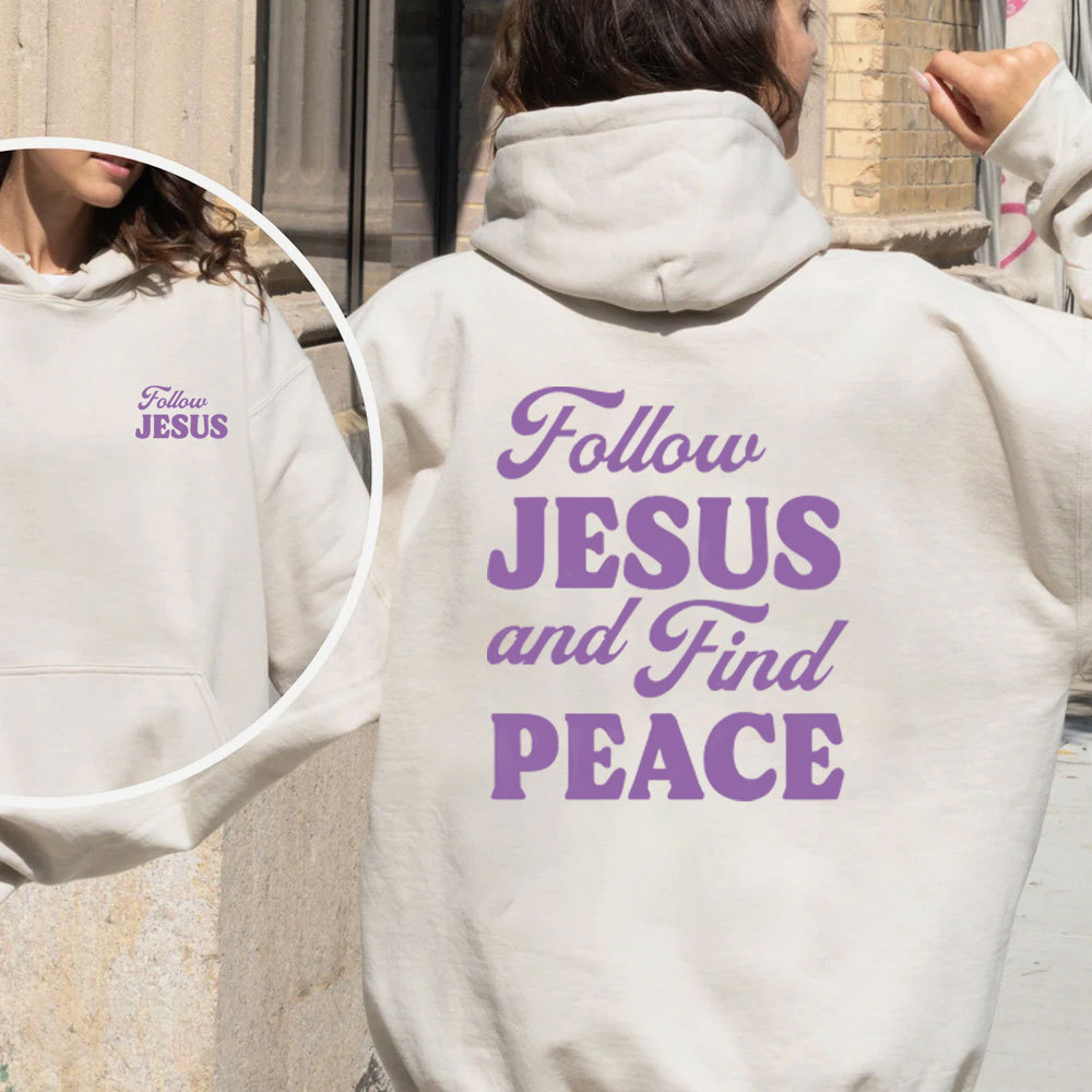 Follow Jesus And Fruit Peace Christian Fleece Hoodie Set