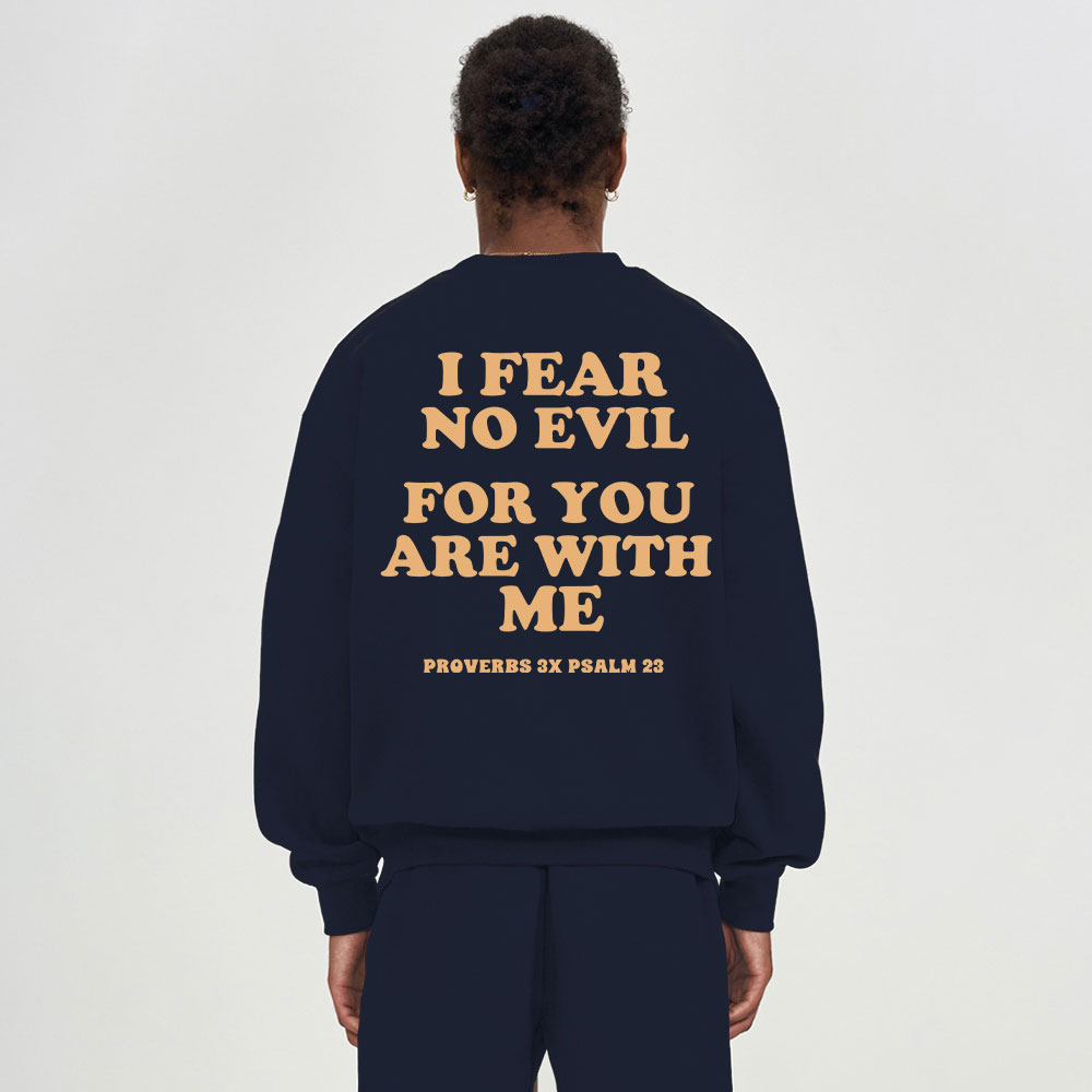 Follow Jesus Fear No Evil Christian Fleece Sweatshirt
