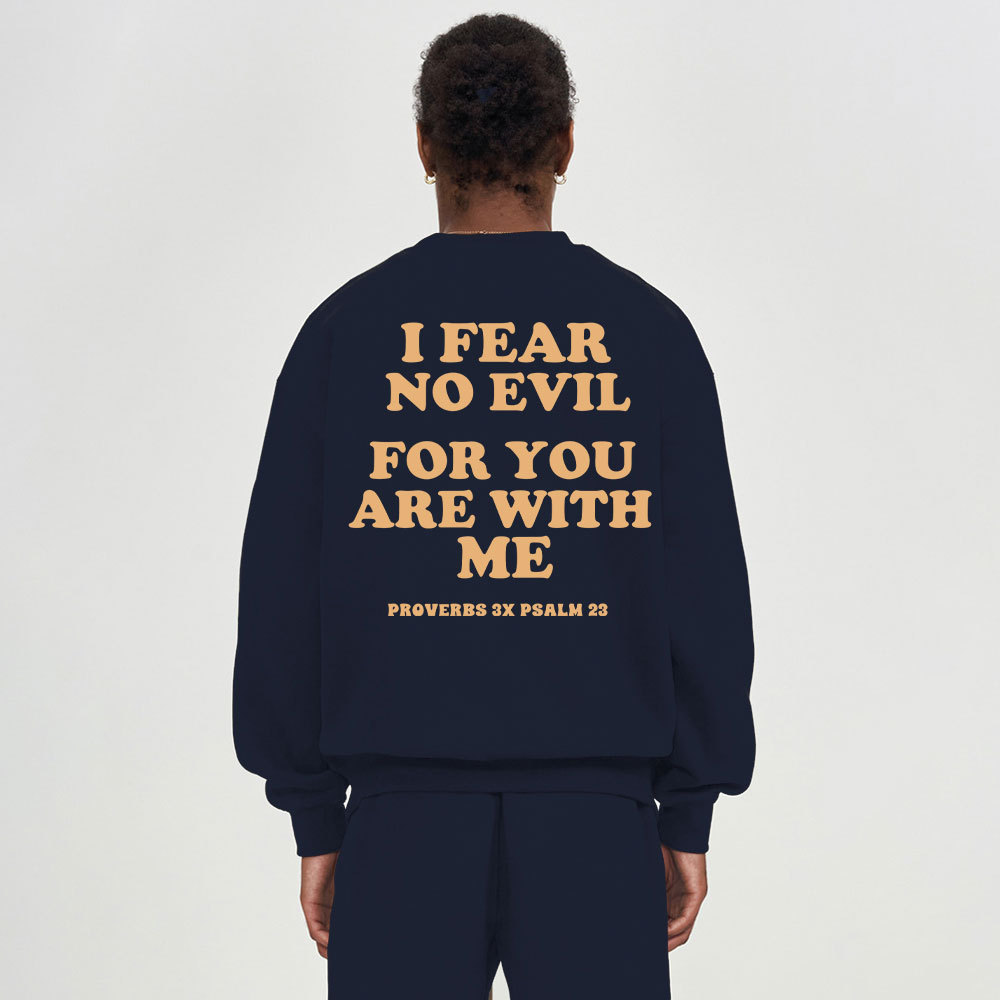 Follow Jesus Fear No Evil Christian Fleece Sweatshirt