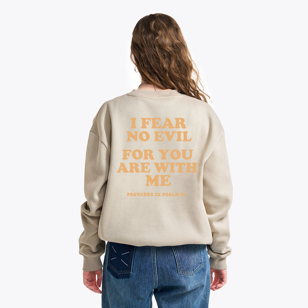 Follow Jesus Fear No Evil Christian Fleece Sweatshirt