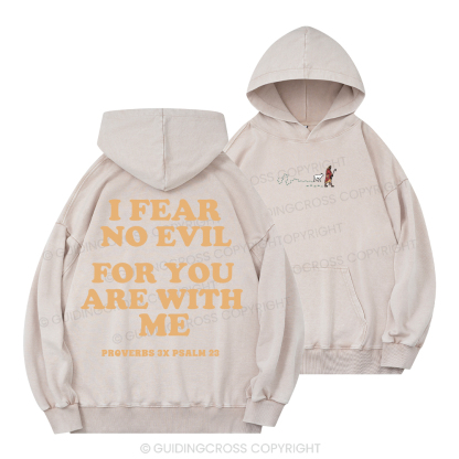 Follow Jesus Fear No Evil Christian Washed Hoodie