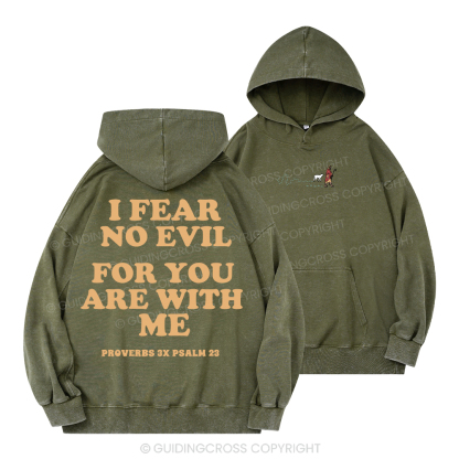 Follow Jesus Fear No Evil Christian Washed Hoodie