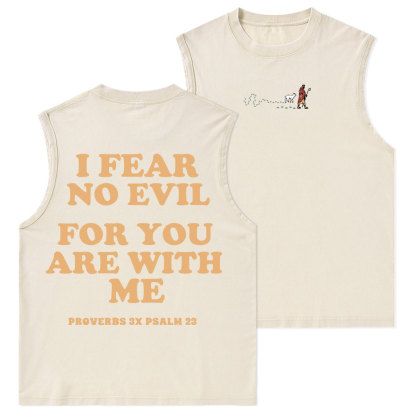 Follow Jesus Fear No Evil Christian Washed Tank Top