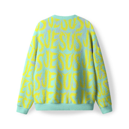 Follow Jesus Furry Christian Lightweight Sweater