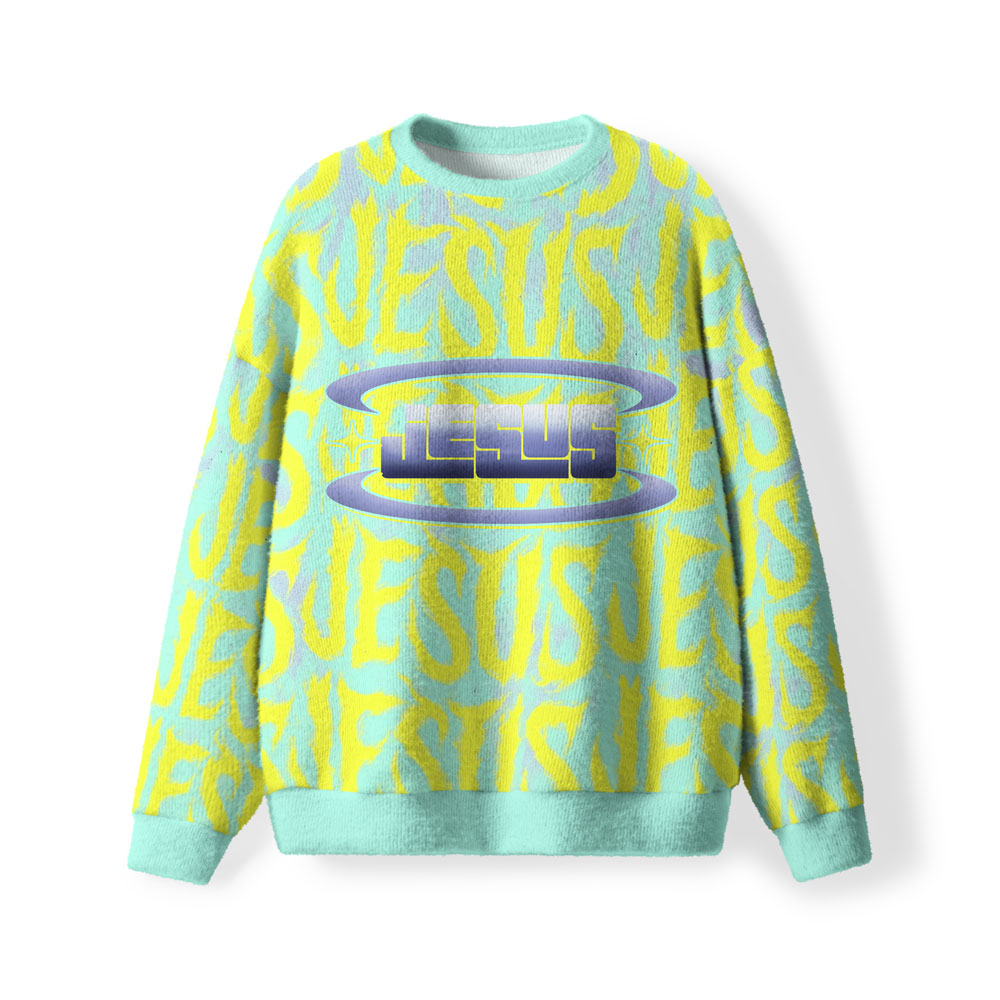 Follow Jesus Furry Christian Lightweight Sweater