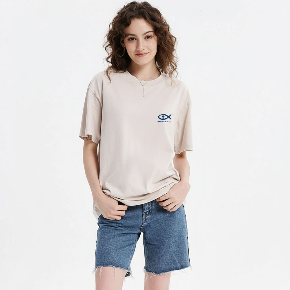 Follow Me Fishers Of Men Christian Washed T-Shirt