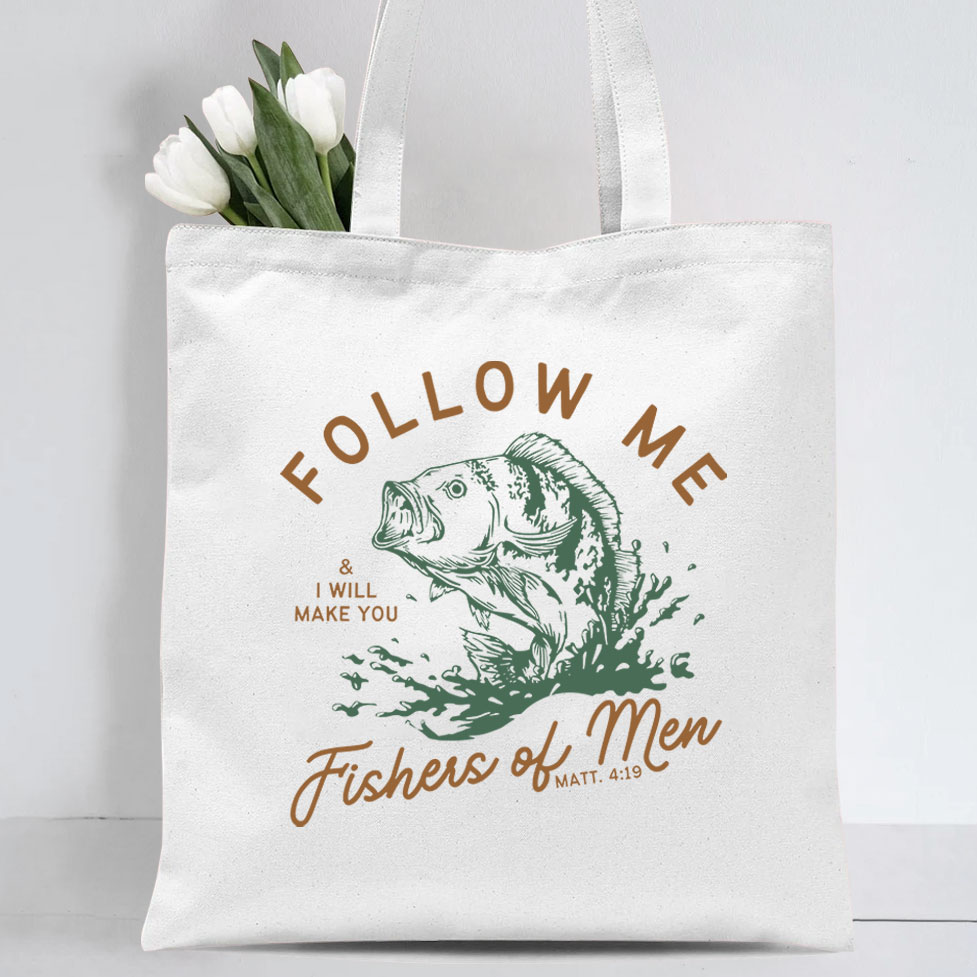 Follow Me I Will Make You Fishers Of Men Christian Canvas Tote Bag