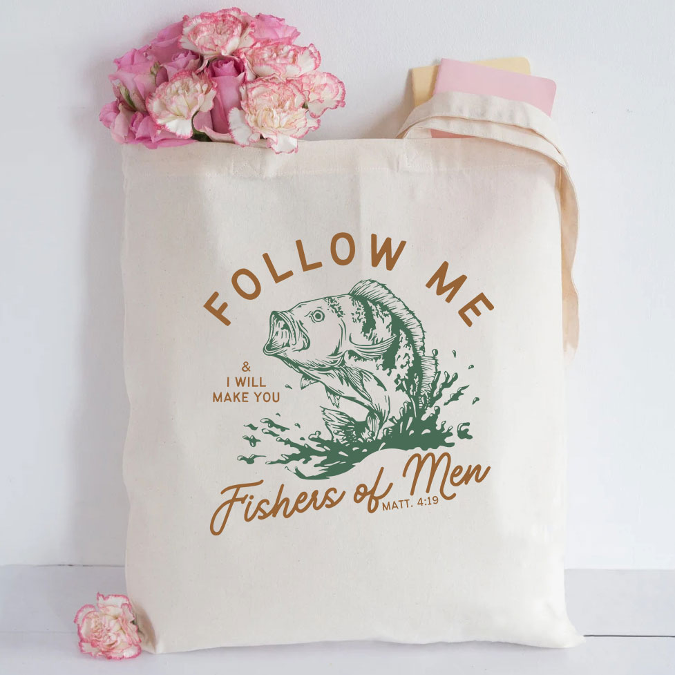 Follow Me I Will Make You Fishers Of Men Christian Canvas Tote Bag