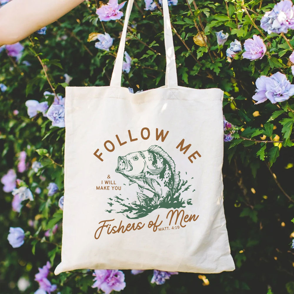Follow Me I Will Make You Fishers Of Men Christian Canvas Tote Bag