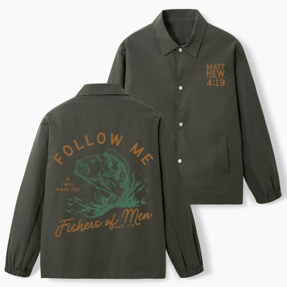 Follow Me I Will Make You Fishers Of Men Christian Coach Jacket