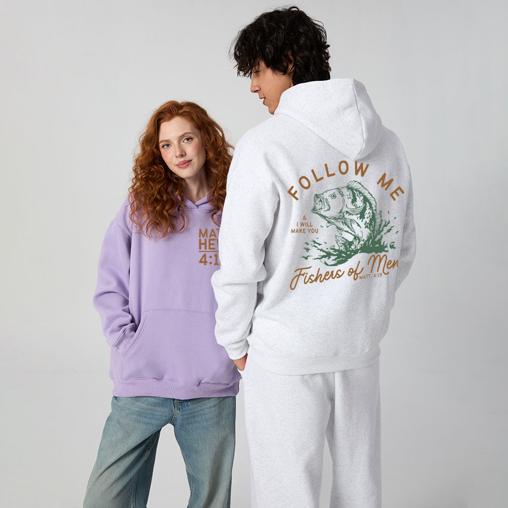 Follow Me I Will Make You Fishers Of Men Christian Premium Fleece Hoodie Set