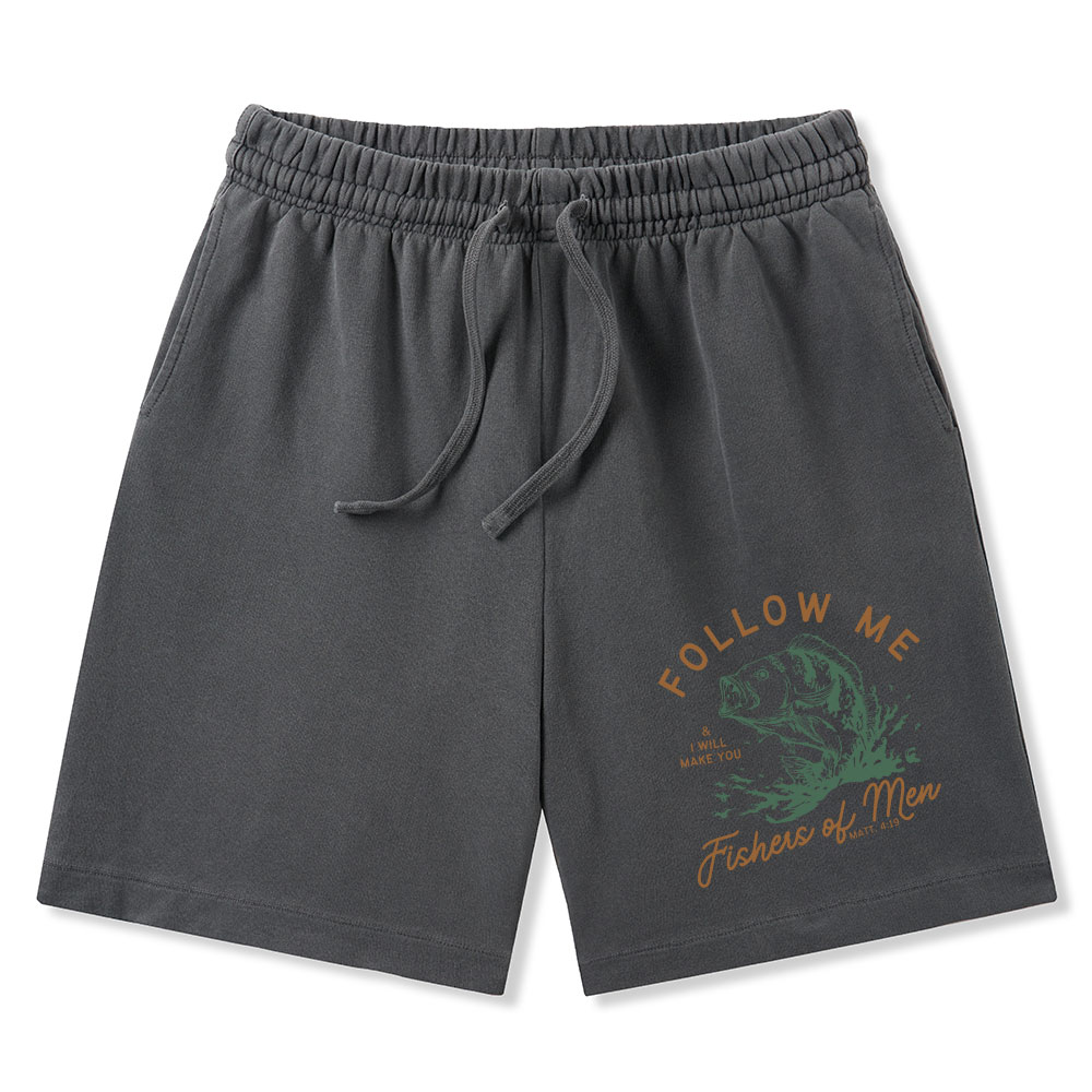 Follow Me I Will Make You Fishers Of Men Christian Washed Shorts